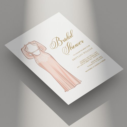 Personalized Elegant White and Gold Bridal Shower Invitation