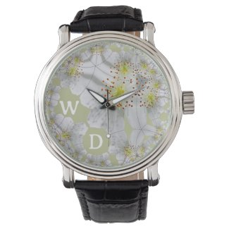 Personalized Elegant White Flower Art Yellow Brown