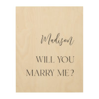Personalized Elegant Will You Marry Me Wooden Sign