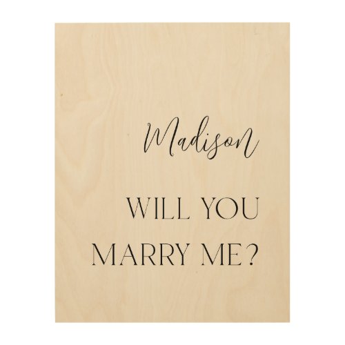 Personalized Elegant Will You Marry Me Wooden Sign