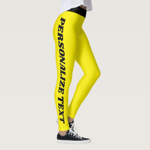 Personalized Elegant Women Sportswear Yellow Black Leggings