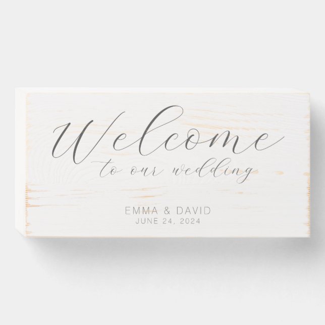 Personalized Elegant Wooden Wedding Sign (Front Horizontal)