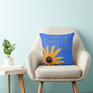 Personalized Elegant Yellow Flower Blue Cheer Up 
