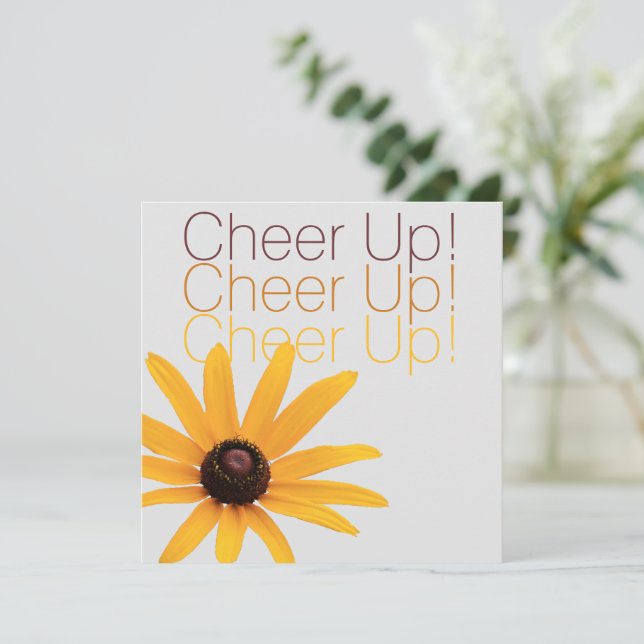 Personalized Elegant Yellow Flower Brown Cheer Up (Standing Front)