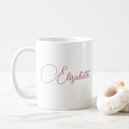 Personalized Elegant Your Rose Gold Script Name Coffee Mug