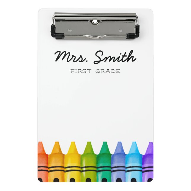 Personalized Elementary Primary Teacher Name Mini Clipboard (Front)
