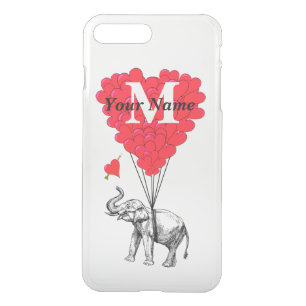 Personalized elephant and love heart iPhone 8 plus/7 plus case