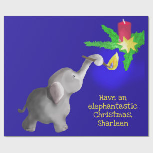 Personalized Elephant-astic Christmas Giant Toy Wrapping Paper