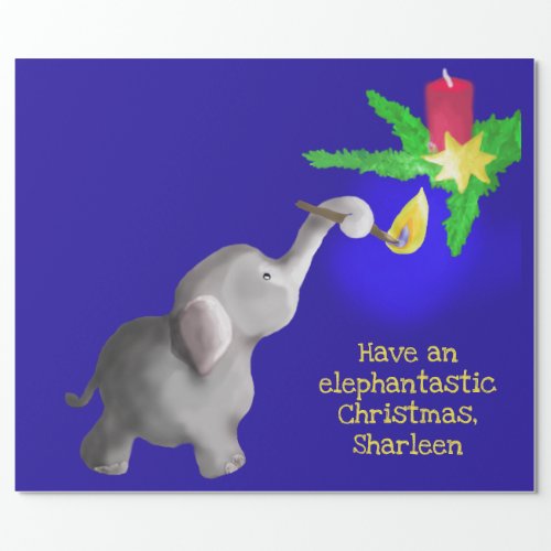 Personalized Elephant_astic Christmas Giant Toy Wrapping Paper