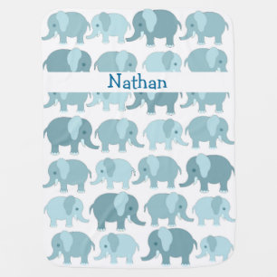 Personalized Elephant Baby Receiving Blanket