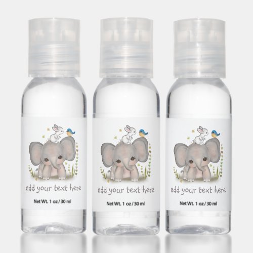 Personalized Elephant Baby Shower Hand Sanitizers