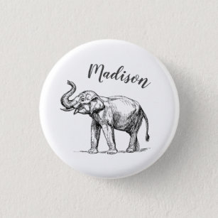 Personalized elephant badge button