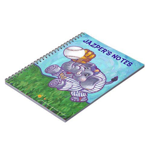 Personalized Elephant Baseball Star Notebook