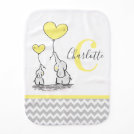 Personalized Elephant Butter Yellow Chevron Gender Baby Burp Cloth Personalized Elephant Butter Yellow Chevron Gender Baby Burp Cloth