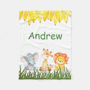 Personalized Elephant Children's Fleece Blanket