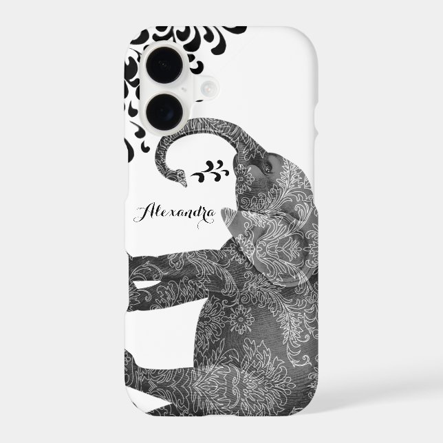 Personalized Elephant Damask iPhone 6 case (Back)