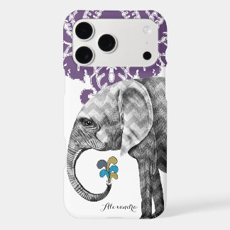Personalized Elephant Damask iPhone 7 case