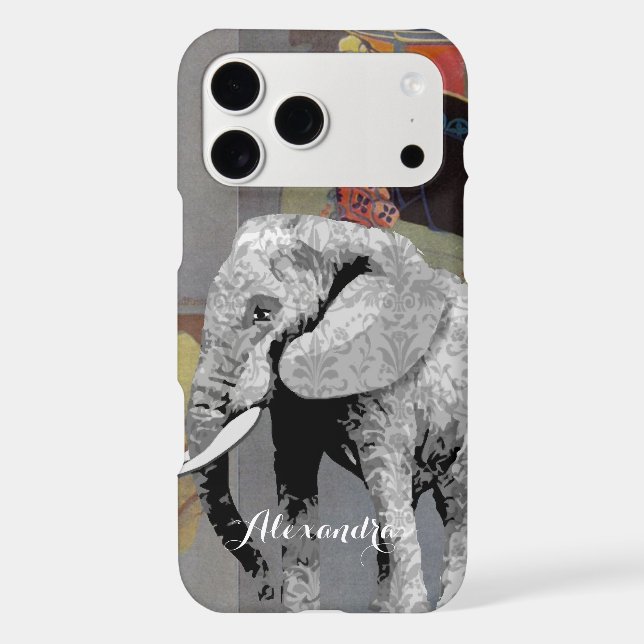 Personalized Elephant Damask Phone case (Back)