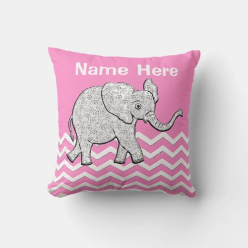 Personalized Elephant Gifts for Baby Girls Pillow