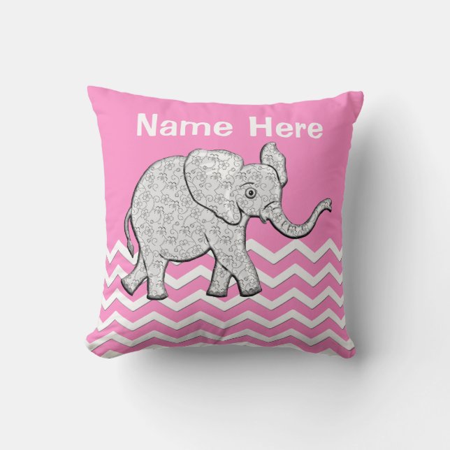 Personalized Elephant Gifts for Baby Girls Pillow (Front)