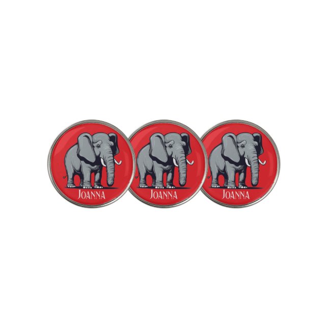 Personalized Elephant Golf Ball Marker (3 Up)