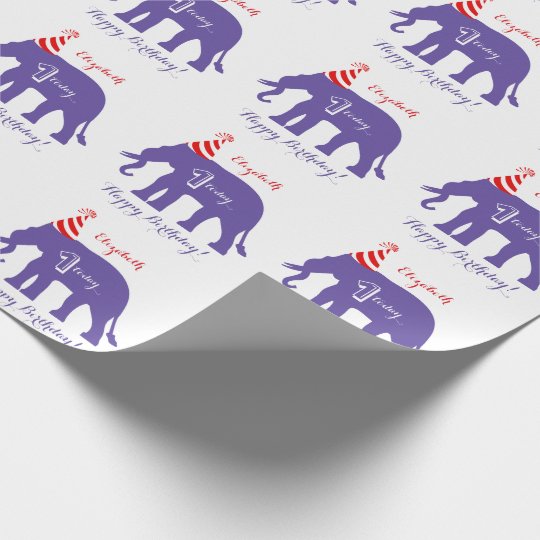 Personalized elephant Happy 1st Birthday Wrapping Paper | Zazzle.com