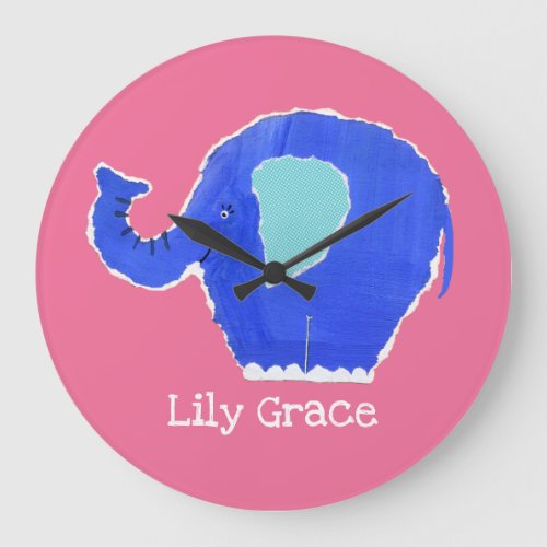 Personalized Elephant Large Clock