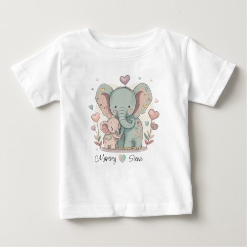 Personalized Elephant Love Baby T_shirt