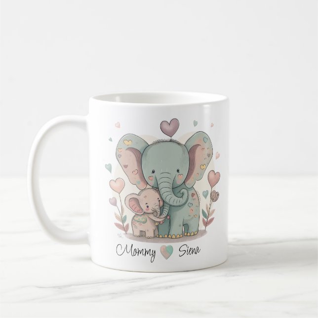 Personalized Elephant Love Mug (Left)