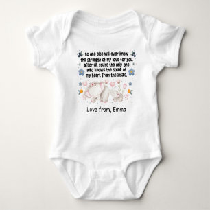 Personalized Elephant Mom, love from Custom Name Baby Bodysuit