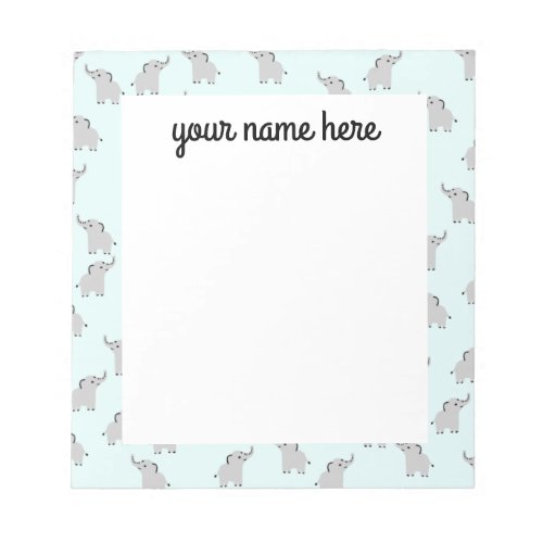 Personalized Elephant Notepad