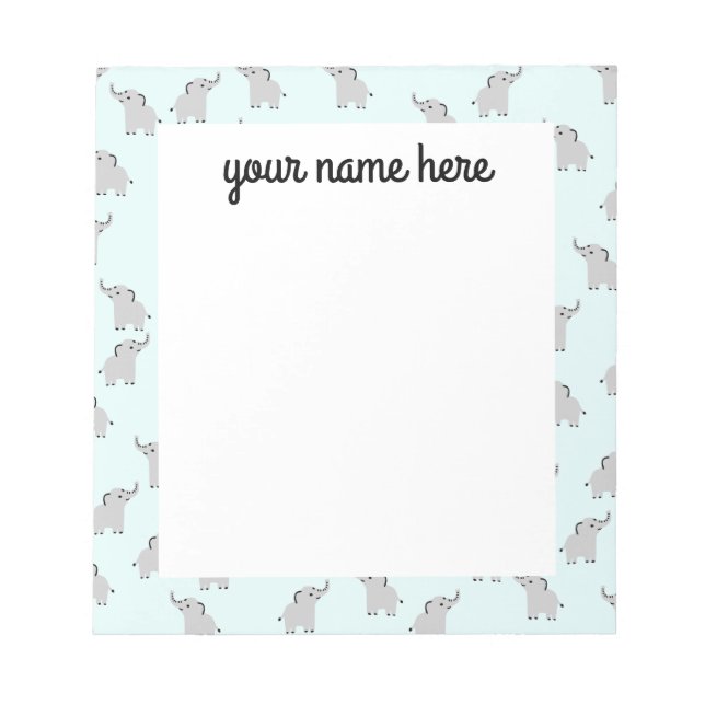 Personalized Elephant Notepad (Front)
