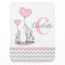 Personalized Elephant Pink Gray Chevron Girl