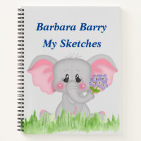 Personalized Elephant Sketch Notebook