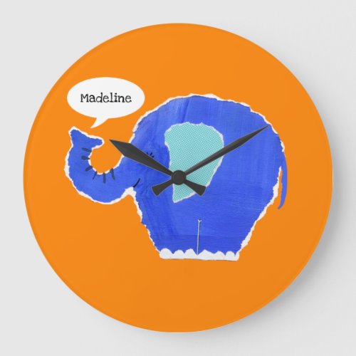 Personalized Elephant Square Large Clock