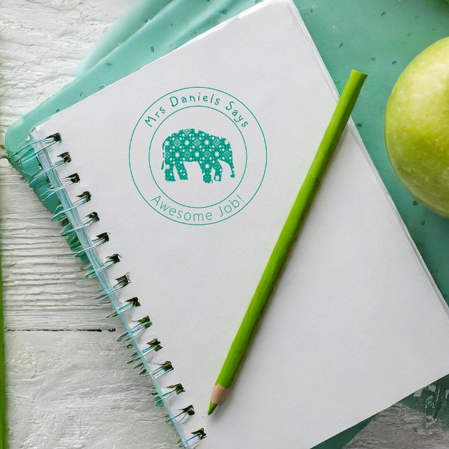 Personalized Elephant Teachers Self-inking Stamp (Creator Uploaded)