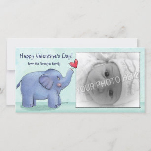 Personalized Elephant Valentine's Day Photo Cards