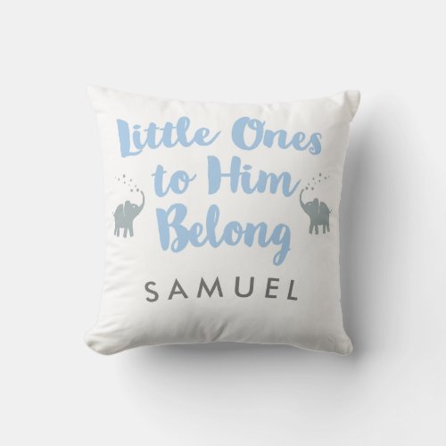 Personalized Elephants Christian Nursery Pillow