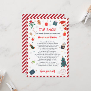 Personalized Elf Arrival "I'm Back" Welcome Letter Invitation