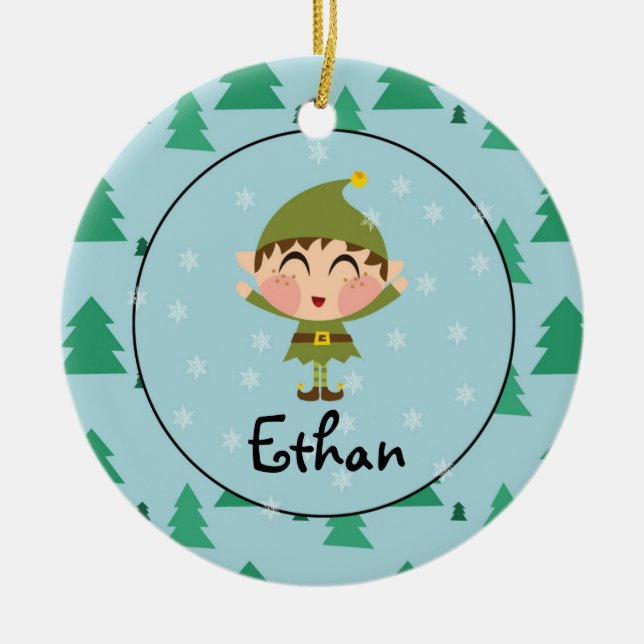 Personalized Elf Ornament (Front)