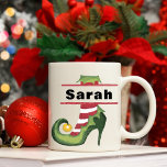 Personalized Elf Shoe High Heel Christmas Coffee Mug
