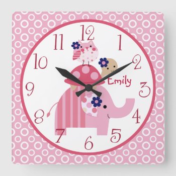 Personalized Ellie/ella Elephant Stacked Clock by Personalizedbydiane at Zazzle