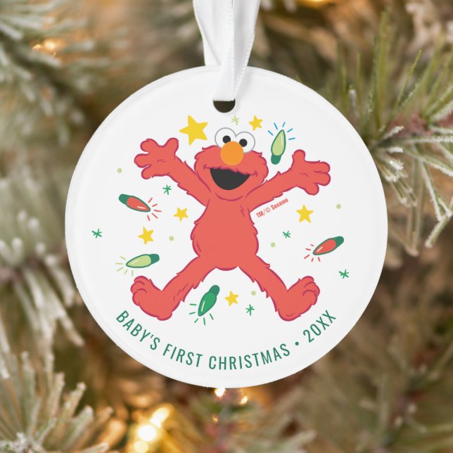 Personalized Elmo Christmas | Name & Photo Ornament (Tree)