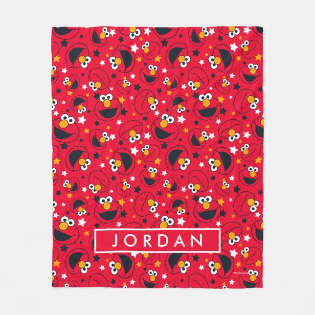 Personalized Elmo | So Silly Star Pattern Fleece Blanket (Front)