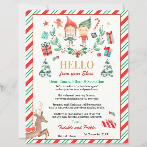 Personalized Elves Return Letter Elf Holiday Card