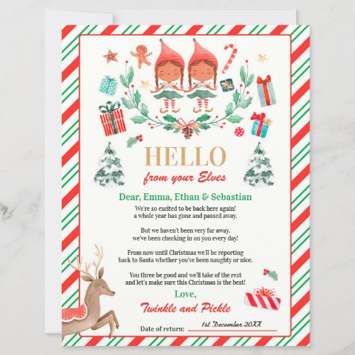 Personalized Elves Return Letter Elf Holiday Card
