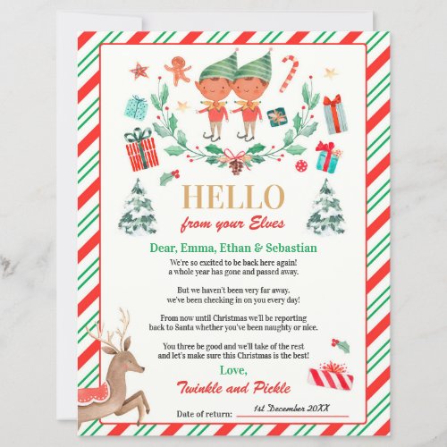 Personalized Elves Return Letter Elf Holiday Card