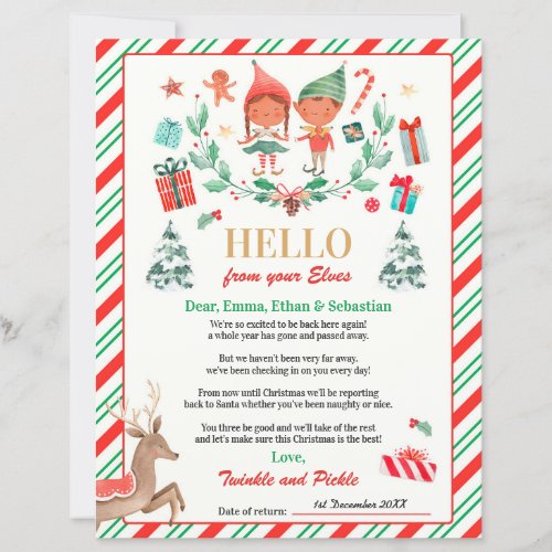 Personalized Elves Return Letter Elf Holiday Card