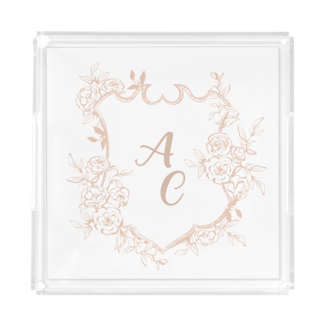 Personalized Emblem Crest Acrylic Tray (Front)