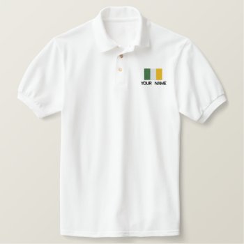 Personalized Embroidered Irish Flag Polo Shirt by St_Patricks_Day_Gift at Zazzle